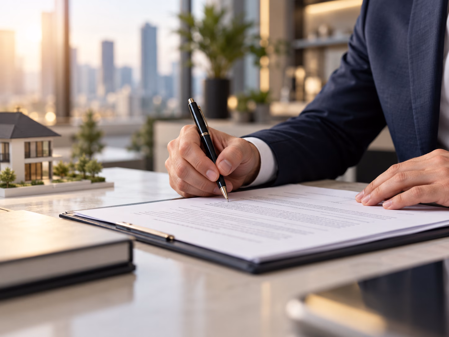 Reviewing legal documents for a Dubai property investment